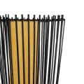 GloboStar® PALMA 02274 Boho Επιδαπέδιο Φωτιστικό Δίφωτο 2 x E27 IP20 Μαύρο Ξύλο με Μπεζ Ύφασμα - Μ25 x Π25 x Υ140cm