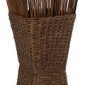 GloboStar® PALMA 02275 Boho Επιδαπέδιο Φωτιστικό Δίφωτο 2 x E27 AC220-240V IP20 - Μ30 x Π30 x Υ130cm - Καφέ Ξύλινο Μπαμπού Πλέγμα