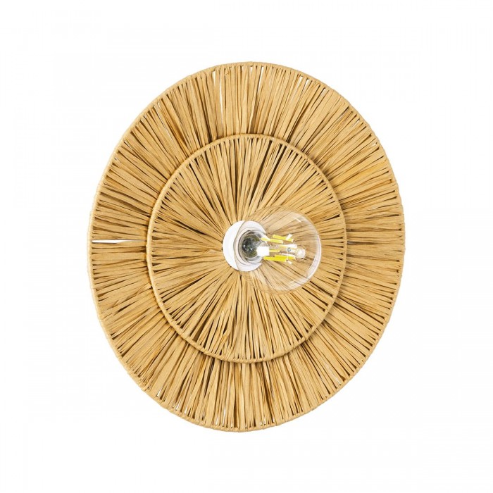 GloboStar® COLOMBO 02284 Boho Επιτοίχιο Φωτιστικό Απλίκα Μονόφωτο 1 x E27 IP20 Μπεζ Ράφια - Μ40 x Π40 x Υ9cm GloboStar® COLOMBO 02284 Boho Επιτοίχιο Φωτιστικό Απλίκα Μονόφωτο 1 x E27 IP20 Μπεζ Ράφια - Μ40 x Π40 x Υ9cm