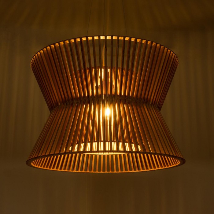 GloboStar® BIMINI 02288 Boho Κρεμαστό Φωτιστικό Οροφής Μονόφωτο 1 x E27 AC220-240V IP20 - Φ60 x Υ40cm - Καφέ Ξύλινο Πλέγμα Καμπάνα GloboStar® BIMINI 02288 Boho Κρεμαστό Φωτιστικό Οροφής Μονόφωτο 1 x E27 AC220-240V IP20 - Φ60 x Υ40cm - Καφέ Ξύλινο Πλέγμα Καμπάνα