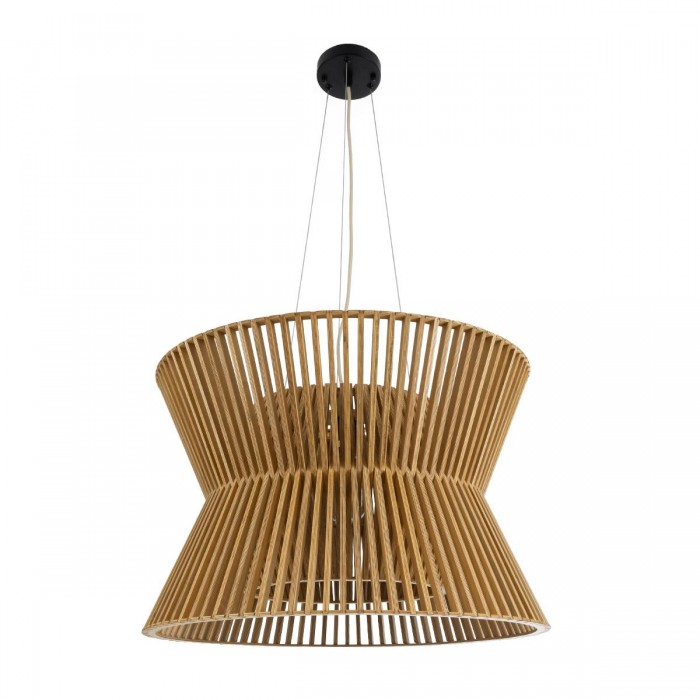 GloboStar® BIMINI 02288 Boho Κρεμαστό Φωτιστικό Οροφής Μονόφωτο 1 x E27 AC220-240V IP20 - Φ60 x Υ40cm - Καφέ Ξύλινο Πλέγμα Καμπάνα GloboStar® BIMINI 02288 Boho Κρεμαστό Φωτιστικό Οροφής Μονόφωτο 1 x E27 AC220-240V IP20 - Φ60 x Υ40cm - Καφέ Ξύλινο Πλέγμα Καμπάνα