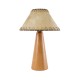 GloboStar® MASPALOMAS 02291 Boho Επιτραπέζιο Φωτιστικό Μονόφωτο 1 x E27 AC220-240V IP20 - Φ30 x Υ45cm - Μπεζ Ξύλινο Καμπάνα