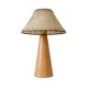 GloboStar® MASPALOMAS 02291 Boho Επιτραπέζιο Φωτιστικό Μονόφωτο 1 x E27 AC220-240V IP20 - Φ30 x Υ45cm - Μπεζ Ξύλινο Καμπάνα
