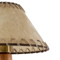 GloboStar® MASPALOMAS 02291 Boho Επιτραπέζιο Φωτιστικό Μονόφωτο 1 x E27 AC220-240V IP20 - Φ30 x Υ45cm - Μπεζ Ξύλινο Καμπάνα