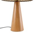 GloboStar® MASPALOMAS 02291 Boho Επιτραπέζιο Φωτιστικό Μονόφωτο 1 x E27 AC220-240V IP20 - Φ30 x Υ45cm - Μπεζ Ξύλινο Καμπάνα