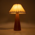 GloboStar® MASPALOMAS 02291 Boho Επιτραπέζιο Φωτιστικό Μονόφωτο 1 x E27 AC220-240V IP20 - Φ30 x Υ45cm - Μπεζ Ξύλινο Καμπάνα