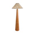 GloboStar® MASPALOMAS 02292 Boho Επιδαπέδιο Φωτιστικό Μονόφωτο 1 x E27 AC220-240V IP20 - Φ55 x Υ145cm - Μπεζ Ξύλινο Καμπάνα