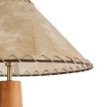 GloboStar® MASPALOMAS 02292 Boho Επιδαπέδιο Φωτιστικό Μονόφωτο 1 x E27 AC220-240V IP20 - Φ55 x Υ145cm - Μπεζ Ξύλινο Καμπάνα