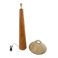 GloboStar® MASPALOMAS 02292 Boho Επιδαπέδιο Φωτιστικό Μονόφωτο 1 x E27 AC220-240V IP20 - Φ55 x Υ145cm - Μπεζ Ξύλινο Καμπάνα