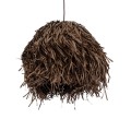 GloboStar® GUADELOUPE 02293 Boho Κρεμαστό Φωτιστικό Πλέγμα Μονόφωτο 1 x E27 IP20 Καφέ Ράφια - Μ50 x Π50 x Υ40cm