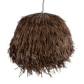 GloboStar® GUADELOUPE 02294 Boho Κρεμαστό Φωτιστικό Πλέγμα Μονόφωτο 1 x E27 IP20 Καφέ Ράφια - Μ80 x Π80 x Υ60cm