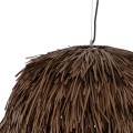 GloboStar® GUADELOUPE 02294 Boho Κρεμαστό Φωτιστικό Πλέγμα Μονόφωτο 1 x E27 IP20 Καφέ Ράφια - Μ80 x Π80 x Υ60cm
