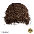 GloboStar® GUADELOUPE 02295 Boho Κρεμαστό Φωτιστικό Καμπάνα Μονόφωτο 1 x E27 IP20 Καφέ Ράφια - Μ120 x Π120 x Υ100cm