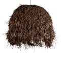 GloboStar® GUADELOUPE 02295 Boho Κρεμαστό Φωτιστικό Καμπάνα Μονόφωτο 1 x E27 IP20 Καφέ Ράφια - Μ120 x Π120 x Υ100cm