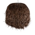 GloboStar® GUADELOUPE 02295 Boho Κρεμαστό Φωτιστικό Καμπάνα Μονόφωτο 1 x E27 IP20 Καφέ Ράφια - Μ120 x Π120 x Υ100cm