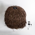 GloboStar® GUADELOUPE 02295 Boho Κρεμαστό Φωτιστικό Καμπάνα Μονόφωτο 1 x E27 IP20 Καφέ Ράφια - Μ120 x Π120 x Υ100cm