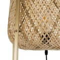 GloboStar® MEILANI 02301 Boho Επιδαπέδιο Φωτιστικό Μονόφωτο 1 x E27 IP20 Χρυσό Μέταλλο με Μπεζ Ξύλο - Μ40 x Π40 x Υ150cm