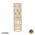 GloboStar® FALKLAND 02307 Boho Επιδαπέδιο Φωτιστικό Μονόφωτο 1 x E27 IP20 Μπεζ Ξύλο με Λευκό Ύφασμα - Μ30 x Π30 x Υ100cm