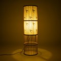 GloboStar® FALKLAND 02307 Boho Επιδαπέδιο Φωτιστικό Μονόφωτο 1 x E27 IP20 Μπεζ Ξύλο με Λευκό Ύφασμα - Μ30 x Π30 x Υ100cm