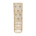 GloboStar® FALKLAND 02307 Boho Επιδαπέδιο Φωτιστικό Μονόφωτο 1 x E27 IP20 Μπεζ Ξύλο με Λευκό Ύφασμα - Μ30 x Π30 x Υ100cm