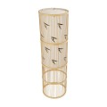 GloboStar® FALKLAND 02307 Boho Επιδαπέδιο Φωτιστικό Μονόφωτο 1 x E27 IP20 Μπεζ Ξύλο με Λευκό Ύφασμα - Μ30 x Π30 x Υ100cm