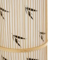 GloboStar® FALKLAND 02307 Boho Επιδαπέδιο Φωτιστικό Μονόφωτο 1 x E27 IP20 Μπεζ Ξύλο με Λευκό Ύφασμα - Μ30 x Π30 x Υ100cm