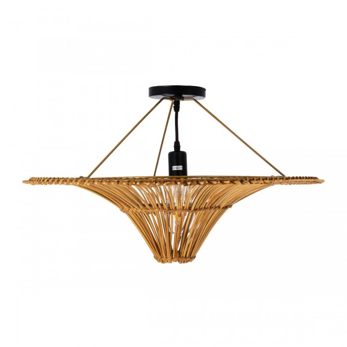 GloboStar® PALERMO 02308 Boho Φωτιστικό Οροφής Μονόφωτο 1 x E27 AC220-240V IP20 - Φ60 x Υ36cm - Μπεζ Καφέ Ξύλινο Μπαμπού Πλέγμα GloboStar® PALERMO 02308 Boho Φωτιστικό Οροφής Μονόφωτο 1 x E27 AC220-240V IP20 - Φ60 x Υ36cm - Μπεζ Καφέ Ξύλινο Μπαμπού Πλέγμα
