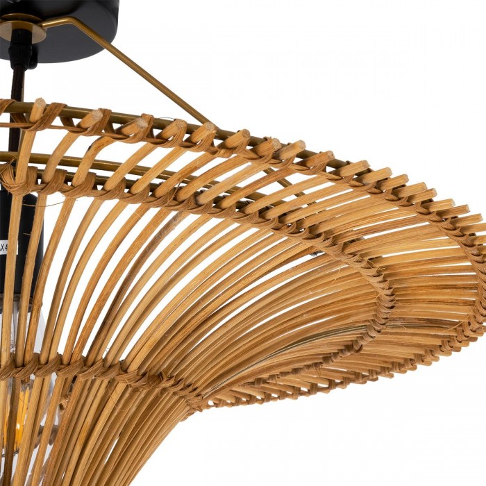 GloboStar® PALERMO 02308 Boho Φωτιστικό Οροφής Μονόφωτο 1 x E27 AC220-240V IP20 - Φ60 x Υ36cm - Μπεζ Καφέ Ξύλινο Μπαμπού Πλέγμα GloboStar® PALERMO 02308 Boho Φωτιστικό Οροφής Μονόφωτο 1 x E27 AC220-240V IP20 - Φ60 x Υ36cm - Μπεζ Καφέ Ξύλινο Μπαμπού Πλέγμα