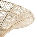 GloboStar® PALERMO 02309 Boho Φωτιστικό Οροφής Μονόφωτο 1 x E27 AC220-240V IP20 - Φ150 x Υ78cm - Μπεζ Ξύλινο Μπαμπού Πλέγμα