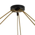 GloboStar® PALERMO 02309 Boho Φωτιστικό Οροφής Μονόφωτο 1 x E27 AC220-240V IP20 - Φ150 x Υ78cm - Μπεζ Ξύλινο Μπαμπού Πλέγμα