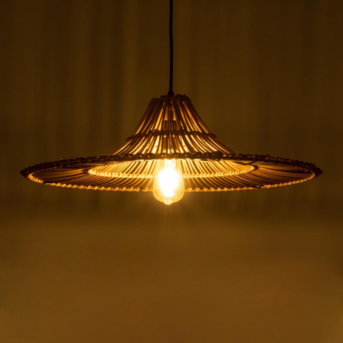 GloboStar® PALERMO 02310 Boho Κρεμαστό Φωτιστικό Οροφής Μονόφωτο 1 x E27 AC220-240V IP20 - Φ60 x Υ18cm - Μπεζ Καφέ Ξύλινο Μπαμπού Πλέγμα GloboStar® PALERMO 02310 Boho Κρεμαστό Φωτιστικό Οροφής Μονόφωτο 1 x E27 AC220-240V IP20 - Φ60 x Υ18cm - Μπεζ Καφέ Ξύλινο Μπαμπού Πλέγμα