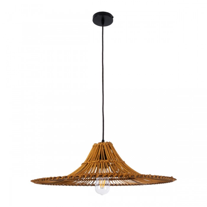 GloboStar® PALERMO 02310 Boho Κρεμαστό Φωτιστικό Οροφής Μονόφωτο 1 x E27 AC220-240V IP20 - Φ60 x Υ18cm - Μπεζ Καφέ Ξύλινο Μπαμπού Πλέγμα GloboStar® PALERMO 02310 Boho Κρεμαστό Φωτιστικό Οροφής Μονόφωτο 1 x E27 AC220-240V IP20 - Φ60 x Υ18cm - Μπεζ Καφέ Ξύλινο Μπαμπού Πλέγμα