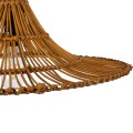 GloboStar® PALERMO 02310 Boho Κρεμαστό Φωτιστικό Οροφής Μονόφωτο 1 x E27 AC220-240V IP20 - Φ60 x Υ18cm - Μπεζ Καφέ Ξύλινο Μπαμπού Πλέγμα