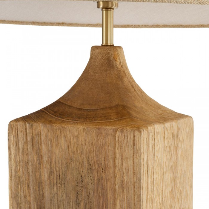 GloboStar® LAFRONTERA 02314 Μοντέρνο Επιδαπέδιο Φωτιστικό Μονόφωτο 1 x E27 AC220-240V IP20 - Φ55 x Υ140cm - Μπεζ Ξύλινο Καμπάνα