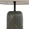 GloboStar® OLIANA 02315 Boho Επιδαπέδιο Φωτιστικό Μονόφωτο 1 x E27 IP20 Γκρι Κεραμικό με Μπεζ Ύφασμα - Μ55 x Π55 x Υ110cm