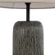 GloboStar® OLIANA 02315 Boho Επιδαπέδιο Φωτιστικό Μονόφωτο 1 x E27 IP20 Γκρι Κεραμικό με Μπεζ Ύφασμα - Μ55 x Π55 x Υ110cm