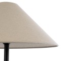 GloboStar® OLIANA 02315 Boho Επιδαπέδιο Φωτιστικό Μονόφωτο 1 x E27 IP20 Γκρι Κεραμικό με Μπεζ Ύφασμα - Μ55 x Π55 x Υ110cm