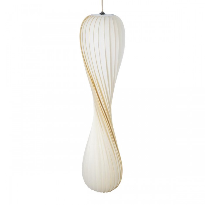 GloboStar® PRAIA 02316 Μοντέρνο Κρεμαστό Φωτιστικό Πλέγμα Δίφωτο 2 x E27 IP20 Μπεζ & Λευκό Ξύλο - Μ25 x Π25 x Υ112cm