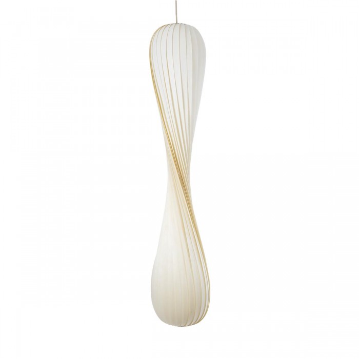 GloboStar® PRAIA 02317 Μοντέρνο Κρεμαστό Φωτιστικό Πλέγμα Δίφωτο 2 x E27 IP20 Μπεζ & Λευκό Ξύλο - Μ25 x Π25 x Υ145cm