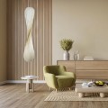 GloboStar® PRAIA 02317 Μοντέρνο Κρεμαστό Φωτιστικό Πλέγμα Δίφωτο 2 x E27 IP20 Μπεζ & Λευκό Ξύλο - Μ25 x Π25 x Υ145cm