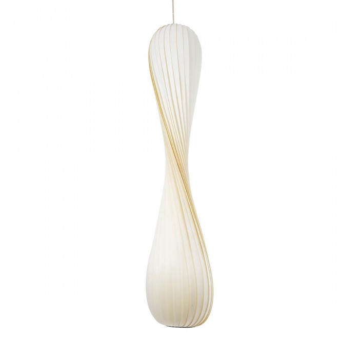 GloboStar® PRAIA 02317 Μοντέρνο Κρεμαστό Φωτιστικό Πλέγμα Δίφωτο 2 x E27 IP20 Μπεζ & Λευκό Ξύλο - Μ25 x Π25 x Υ145cm