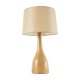 GloboStar® BERKBAY 02319 Boho Επιτραπέζιο Φωτιστικό Πορτατίφ Μονόφωτο 1 x E27 IP20 Μπεζ Ξύλο με Μπεζ Ύφασμα - Μ32 x Π32 x Υ55cm