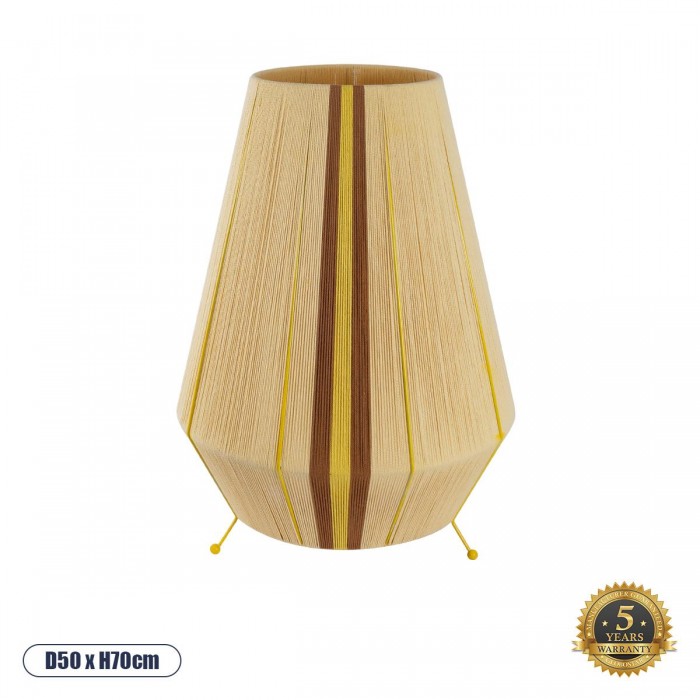 GloboStar® SALERNO 02331 Boho Επιδαπέδιο Φωτιστικό Μονόφωτο 1 x E27 IP20 Μπεζ, Καφε & Κίτρινο Βαμβακερό Νήμα - Μ50 x Π50 x Υ70cm GloboStar® SALERNO 02331 Boho Επιδαπέδιο Φωτιστικό Μονόφωτο 1 x E27 IP20 Μπεζ, Καφε & Κίτρινο Βαμβακερό Νήμα - Μ50 x Π50 x Υ70cm