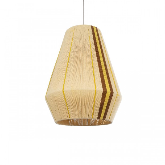 GLOBOSTAR® SALERNO 02334 Boho Κρεμαστό Φωτιστικό Οροφής με Ντουί 1 x E27 AC 220-240V IP20 - Μπεζ & Καφέ - Μ50 x Π50 x Υ60cm