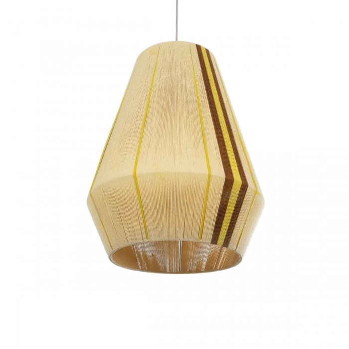 GLOBOSTAR® SALERNO 02334 Boho Κρεμαστό Φωτιστικό Οροφής με Ντουί 1 x E27 AC 220-240V IP20 - Μπεζ & Καφέ - Μ50 x Π50 x Υ60cm