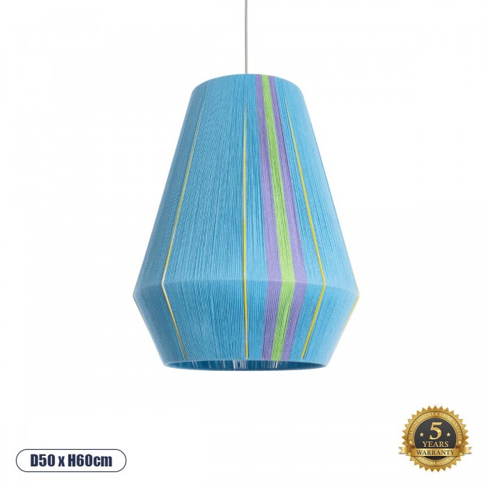GloboStar® SALERNO 02336 Boho Κρεμαστό Φωτιστικό Πλέγμα Μονόφωτο 1 x E27 IP20 Πολύχρωμο Νήμα - Μ50 x Π50 x Υ60cm GloboStar® SALERNO 02336 Boho Κρεμαστό Φωτιστικό Πλέγμα Μονόφωτο 1 x E27 IP20 Πολύχρωμο Νήμα - Μ50 x Π50 x Υ60cm