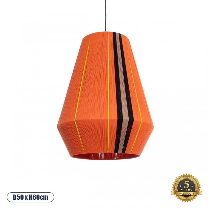 GloboStar® SALERNO 02337 Boho Κρεμαστό Φωτιστικό Πλέγμα Μονόφωτο 1 x E27 IP20 Πολύχρωμο Σχοινί - Μ50 x Π50 x Υ60cm GloboStar® SALERNO 02337 Boho Κρεμαστό Φωτιστικό Πλέγμα Μονόφωτο 1 x E27 IP20 Πολύχρωμο Σχοινί - Μ50 x Π50 x Υ60cm