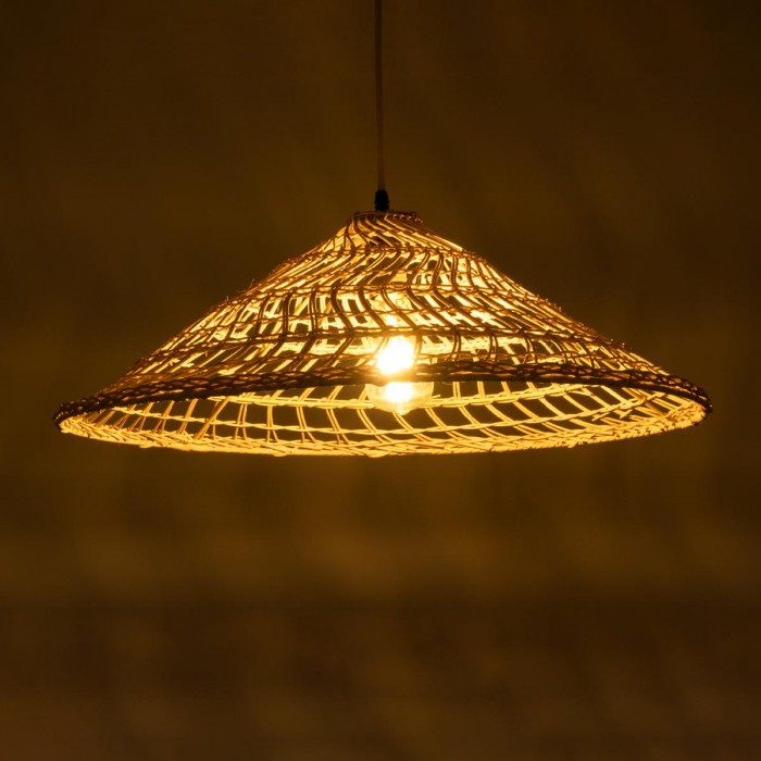 GloboStar® KAIA 02346 Boho Κρεμαστό Φωτιστικό Καμπάνα Μονόφωτο 1 x E27 IP20 Μπεζ Ξύλο - Μ60 x Π60 x Υ20cm GloboStar® KAIA 02346 Boho Κρεμαστό Φωτιστικό Καμπάνα Μονόφωτο 1 x E27 IP20 Μπεζ Ξύλο - Μ60 x Π60 x Υ20cm