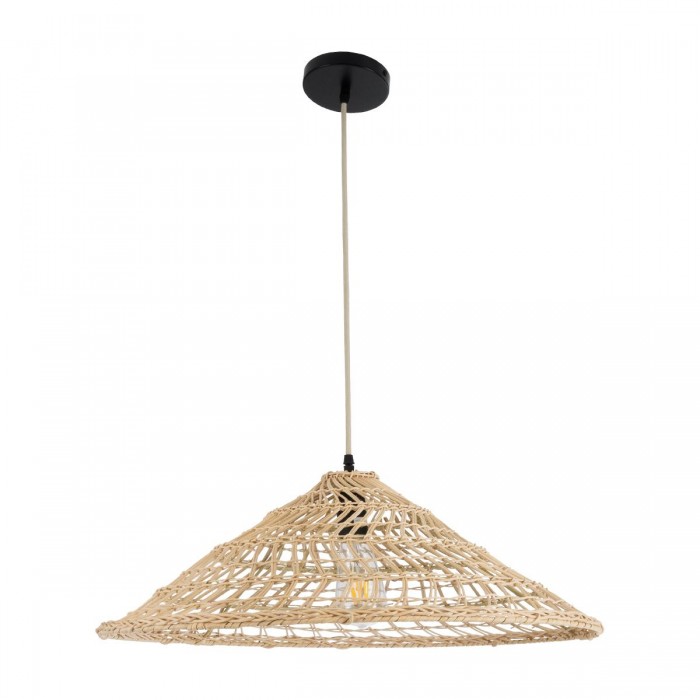 GloboStar® KAIA 02346 Boho Κρεμαστό Φωτιστικό Καμπάνα Μονόφωτο 1 x E27 IP20 Μπεζ Ξύλο - Μ60 x Π60 x Υ20cm GloboStar® KAIA 02346 Boho Κρεμαστό Φωτιστικό Καμπάνα Μονόφωτο 1 x E27 IP20 Μπεζ Ξύλο - Μ60 x Π60 x Υ20cm