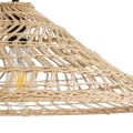 GloboStar® KAIA 02346 Boho Κρεμαστό Φωτιστικό Καμπάνα Μονόφωτο 1 x E27 IP20 Μπεζ Ξύλο - Μ60 x Π60 x Υ20cm